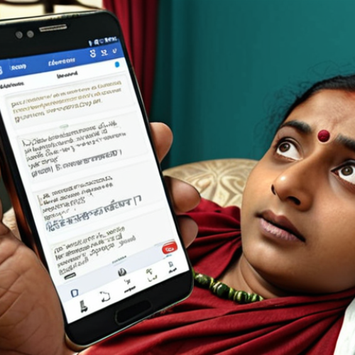 Home 4 A beginner Bengali learner using an online dictionary on a smartphone to look up words while watching a Bengali movie.