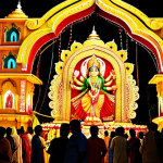 Durga Puja Festival**

"A vibrant and bustling Durga Puja festival scene in Kolkata, India. Fully clothed people in traditional Indian attire are joyfully participating in the festivities. Elaborate pandals are decorated with colorful lights and intricate designs. Safe for work, appropriate content, perfect anatomy, correct proportions, professional photography, high quality, family-friendly, modest clothing."

**